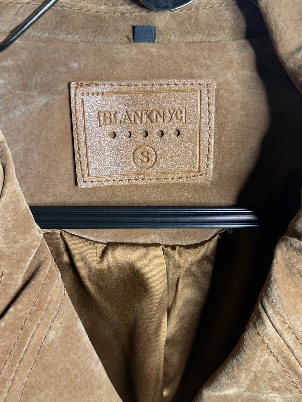Blank NYC Tan Suede Moto Jacket with Belt - Picture 3 of 9